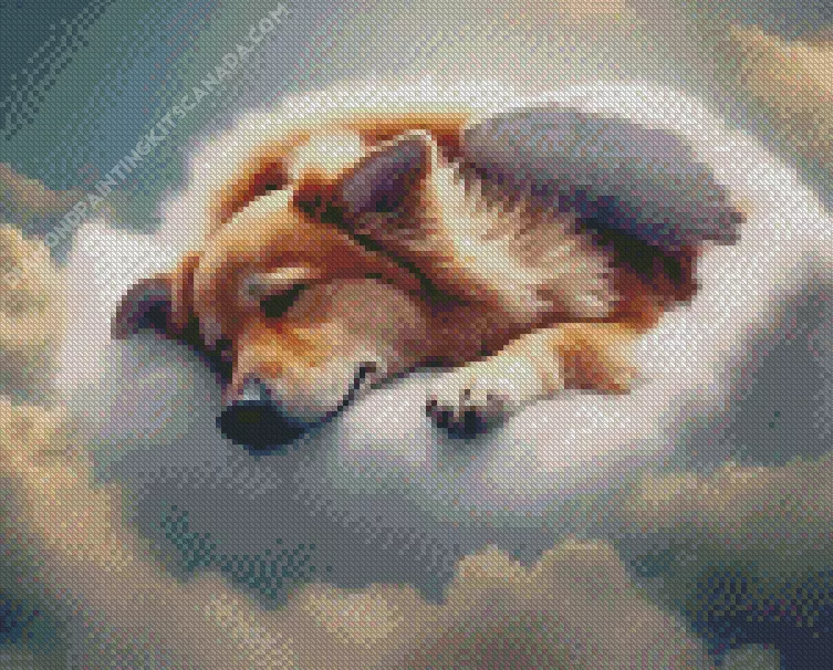 dog in heaven Diamond By Numbers Dog In Heaven Diamond Painting