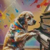 Dog Playing Piano Diamond Painting