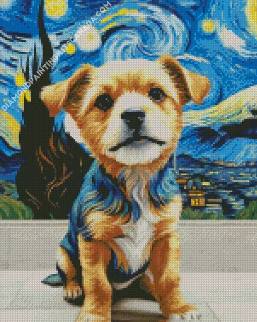 Dog Van Gogh Diamond Painting