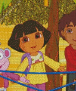 Dora And Boots Diamond Painting