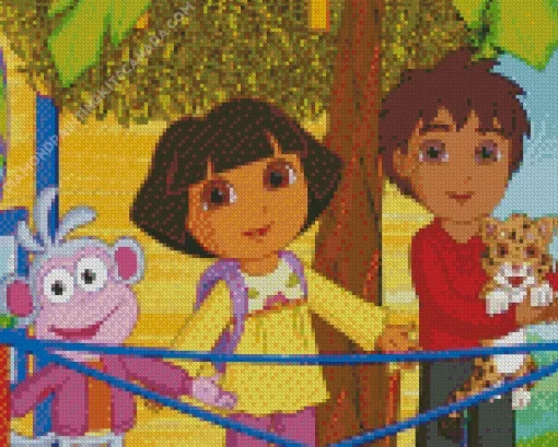 Dora And Boots Diamond Painting