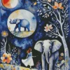 Elephant And Girl Art Diamond Painting