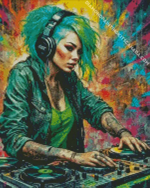 Female Dj Diamond Painting