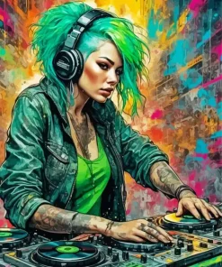 Female Dj Diamond Painting