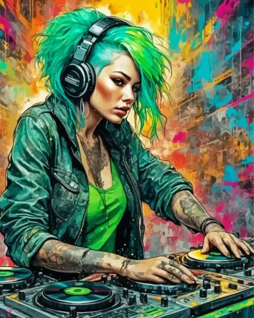 Female Dj Diamond Painting