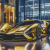 Golden Lamborghini Diamond Painting