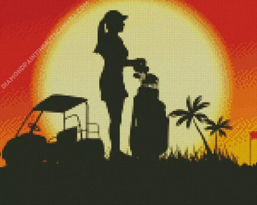 Golfer Silhouette Art Diamond Painting