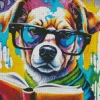 Nerd Dog With Glasses Diamond Painting