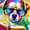 Nerd Dog With Glasses Diamond Painting