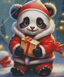 Panda Celebrating Christmas Diamond Painting