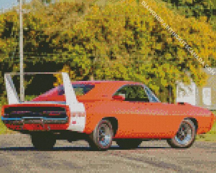 red dodge charger daytona diamond paintings Red Dodge Charger Daytona Diamond Painting