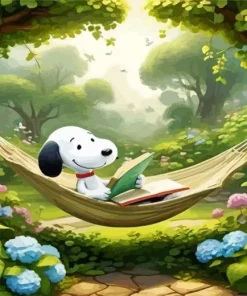 Snoopy Reading Diamond Painting