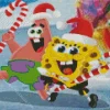 Spongebob Christmas Celebration Diamond Painting