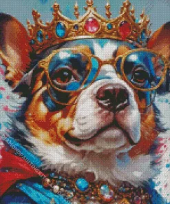 Stylish Dog With A Crown Diamond Painting