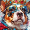 Stylish Dog With A Crown Diamond Painting