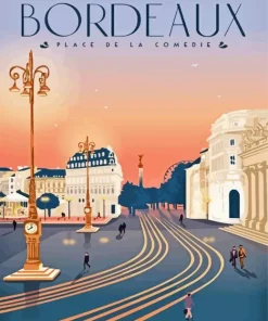 Bordeaux City Poster Diamond Painting