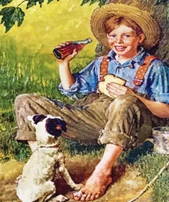 Boy Drinking Soda Diamond Painting