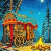 Campfire Gypsy Wagon Diamond Painting
