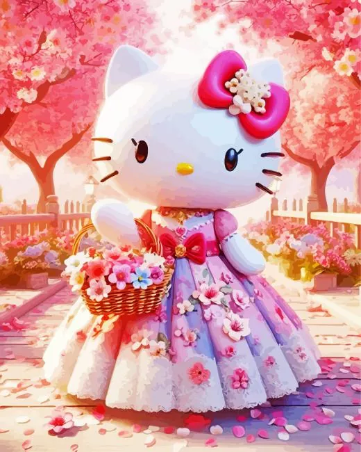 Cherry Blossom Hello Kitty Diamond Paints Cherry Blossom Hello Kitty Diamond Painting