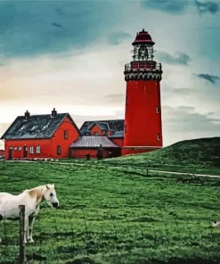 Denmark Bovbjerg Lighthouse Diamond Painting
