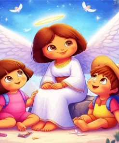 Dora And Her Friend And Angel Diamond Painting