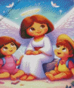Dora And Her Friend And Angel Diamond Painting