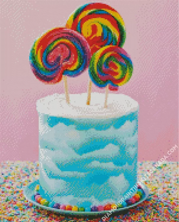 Lollipop Cake Diamond By Numbers Lollipop Cake Diamond Painting