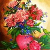 Pink Camellias Bouquet Diamond Painting