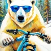 Polar Bear With Glasses Diamond Painting