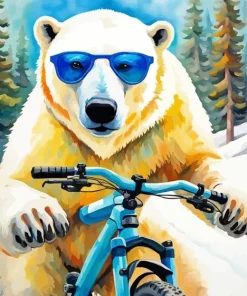 Polar Bear With Glasses Diamond Painting