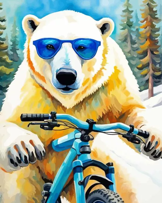 Polar bear with glasses Diamond Dotz Polar Bear With Glasses Diamond Painting
