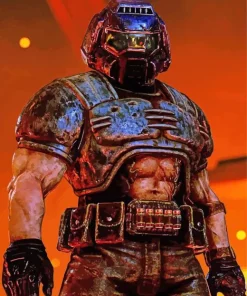 The Doomguy Video Game Diamond Painting