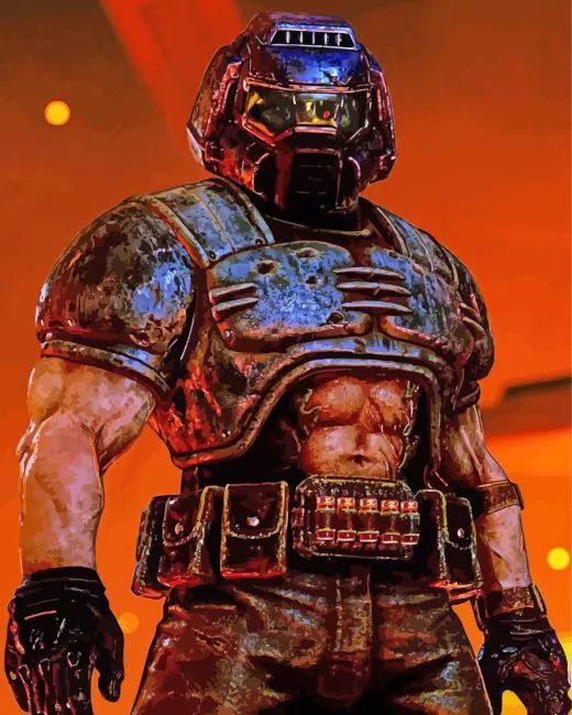 The doomguy video game Diamond Paintings The Doomguy Video Game Diamond Painting