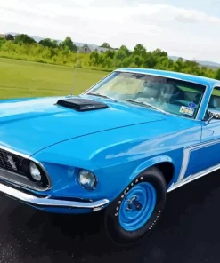 Blue 60s Ford Mustang Diamond Painting