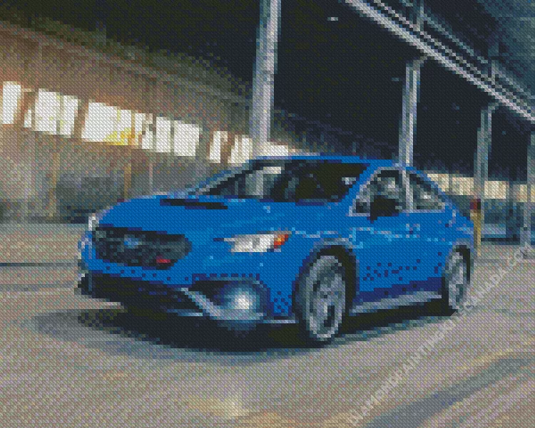 blue subaru wrx Diamond By Numbers Blue Subaru WRX Diamond Painting