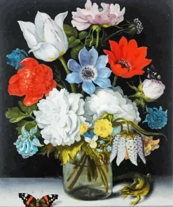 Bosschaert Still Life Of Flowers In A Glass Diamond Painting