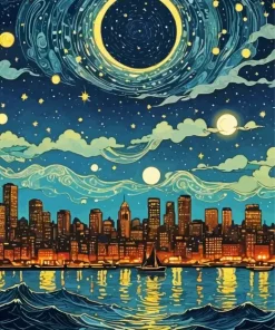Boston Skyline Art Diamond Painting