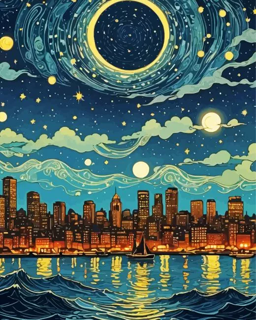 boston skyline art Diamond Paints Boston Skyline Art Diamond Painting
