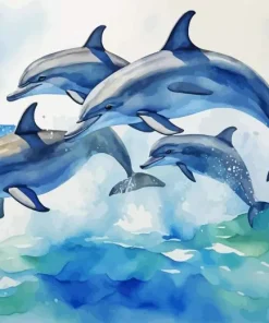 Bottlenose Dolphin Family Diamond Painting