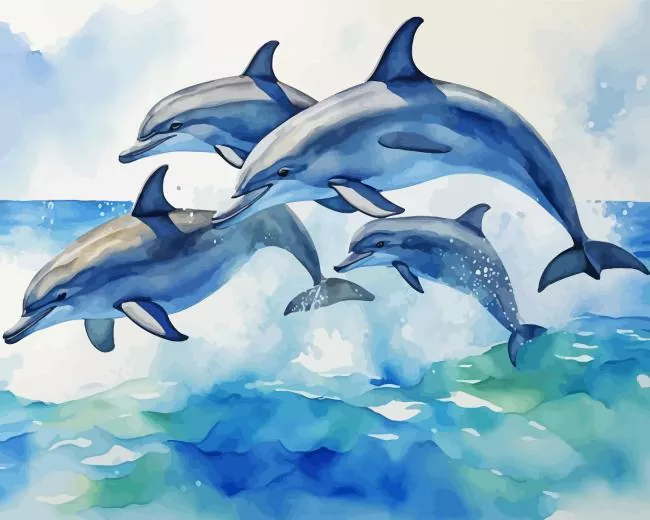 bottlenose dolphin family Diamond Paints Bottlenose Dolphin Family Diamond Painting
