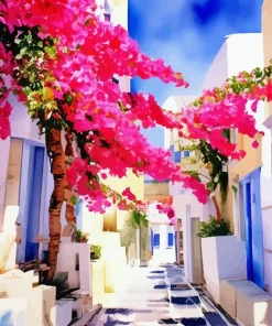 Bougainvillea Santorini Art Diamond Painting