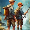 Boys Fishing Diamond Painting