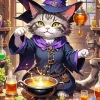 Cat Witch Diamond Painting