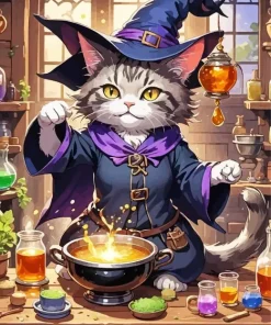 Cat Witch Diamond Painting