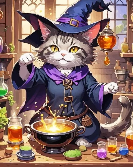 cat witch Diamond Paints Cat Witch Diamond Painting
