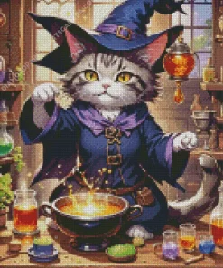 Cat Witch Diamond Painting