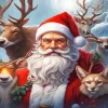 Christmas Santa And Animals Diamond Painting