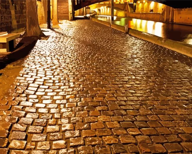 cobblestone street Diamond Paints Cobblestone Street Diamond Painting