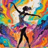 Colorful Ballerina Silhouette Diamond Painting