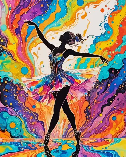colorful ballerina silhouette Diamond Paints Colorful Ballerina Silhouette Diamond Painting